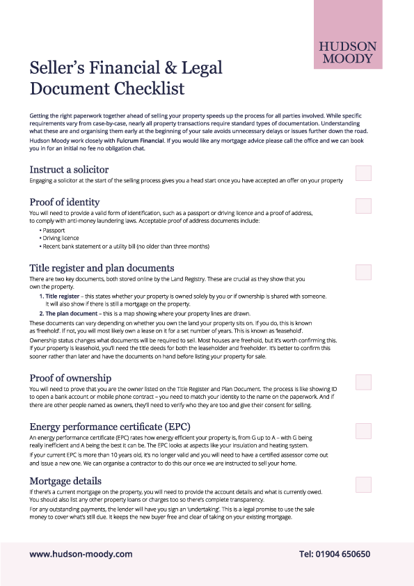 Seller's Financial and Legal Document Checklist